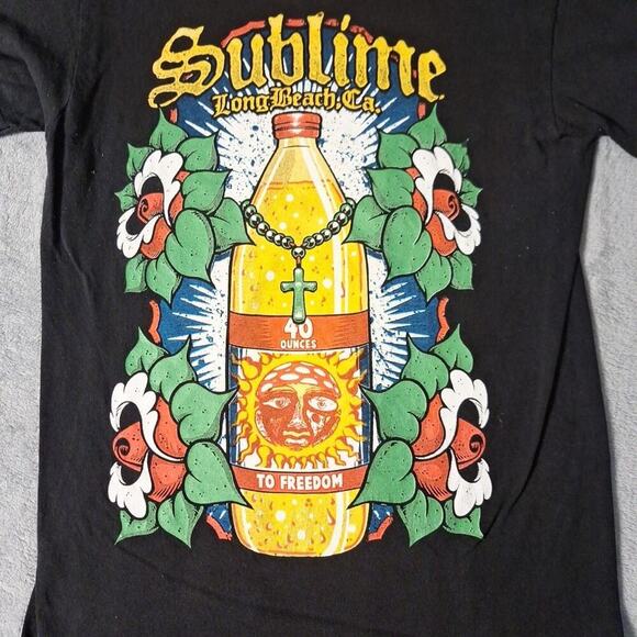 Sublime 40 Ounces To Freedom Long Beach CA Graphic Tee Black Size Small Black - Picture 2 of 6